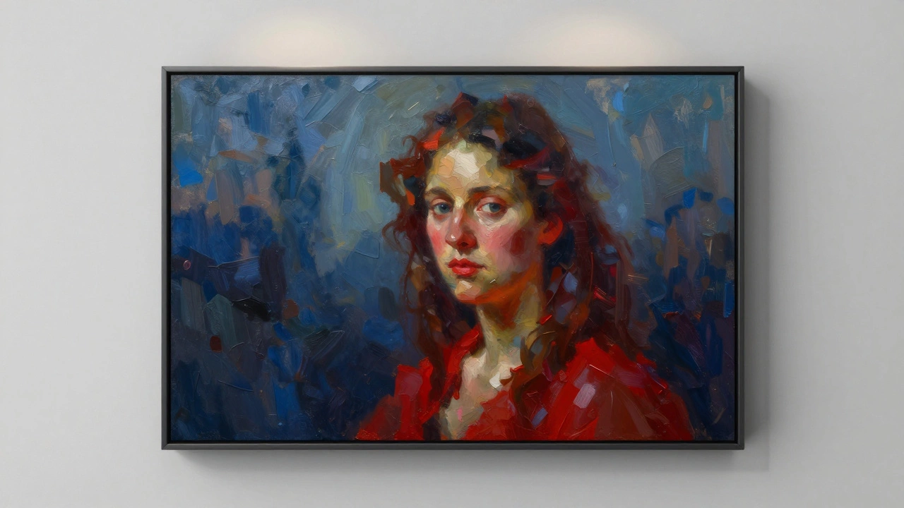 Completed digital oil portrait with rich textures