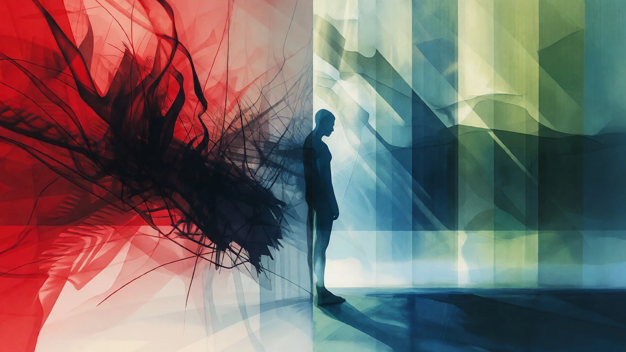 Abstract visualization of contrasting emotional colors